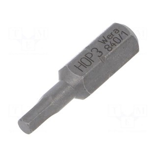 Screwdriver bit | hex key | HEX 3mm | Overall len: 25mm | BiTorsion