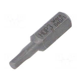 Screwdriver bit | Allen hex key | HEX 3mm | Overall len: 25mm