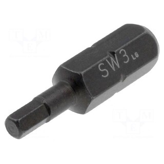 Screwdriver bit | hex key | HEX 3mm | Overall len: 25mm