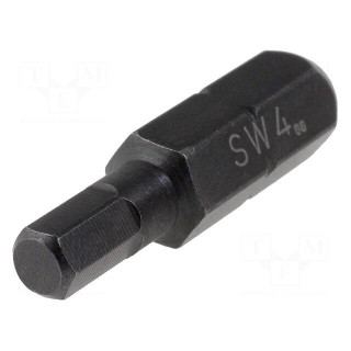Screwdriver bit | hex key | HEX 4mm | Overall len: 25mm