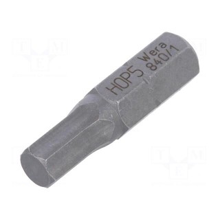 Screwdriver bit | Allen hex key | HEX 5mm | Overall len: 25mm