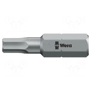 Screwdriver bit | Hex Plus key | HEX 1/4" | Overall len: 25mm