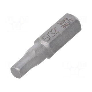 Screwdriver bit | Hex Plus key | HEX 5/32" | Overall len: 25mm