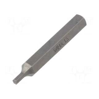 Screwdriver bit | Allen hex key | HEX 1,5mm | Overall len: 28mm