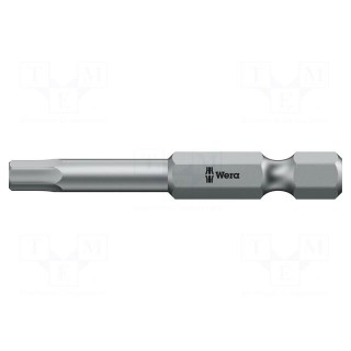 Screwdriver bit | Hex Plus key | HEX 1/16" | Overall len: 50mm