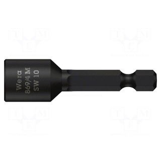 Screwdriver bit | 6-angles socket | Socket: HEX 13mm | with magnet