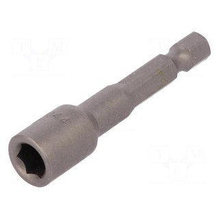 Screwdriver bit | 6-angles socket | Socket: HEX 10mm | with magnet
