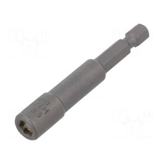 Screwdriver bit | 6-angles socket | Socket: HEX 5,5mm | with magnet
