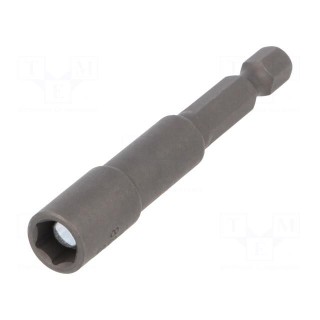 Screwdriver bit | 6-angles socket | Socket: HEX 7mm | with magnet