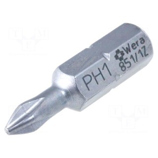 Screwdriver bit | Phillips | PH1 | Overall len: 25mm