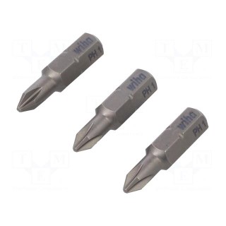 Screwdriver bit | Phillips | PH1 | Overall len: 25mm | 3pcs.