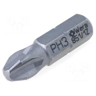 Screwdriver bit | Phillips | PH3 | Overall len: 25mm