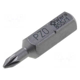 Screwdriver bit | Pozidriv® | PZ0 | Overall len: 25mm