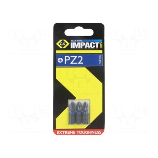 Screwdriver bit | Pozidriv® | PZ2 | Overall len: 25mm | 3pcs | Torsion