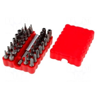 Kit: screwdriver bits | Pcs: 33 | 25mm | Package: plastic case