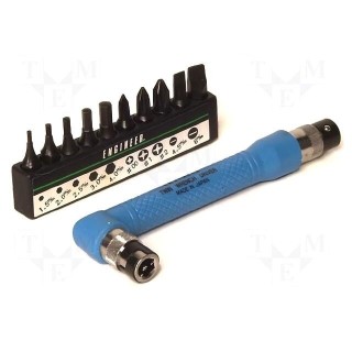 Kit: screwdriver bits | Pcs: 11 | Phillips,Allen hex key,slot