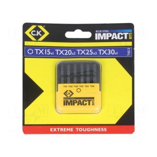 Kit: screwdriver bits | Torx® | 50mm | Size: TX20,TX25,TX30 | blister