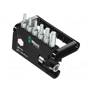 Kit: screwdriver bits | hex key | 25mm | TORSION | plastic case | 7pcs.