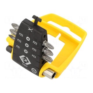 Kit: screwdriver bits | Pozidriv® | 25mm | Size: PZ1,PZ2,PZ3 | 7pcs.