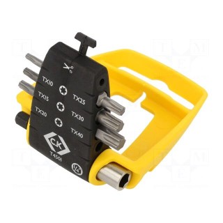 Kit: screwdriver bits | Pcs: 7 | Torx® | 25mm | Mounting: 1/4" (C6,3mm)