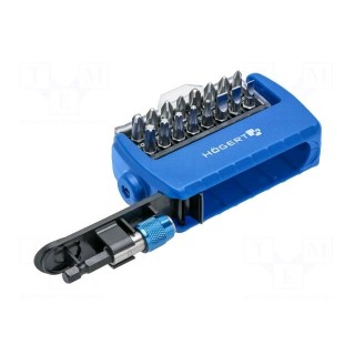 Kit: screwdriver bits | Phillips,Pozidriv®,slot,Torx® | 17pcs.