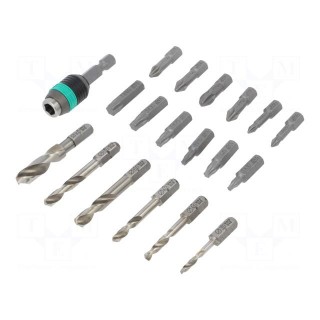 Kit: screwdriver bits | Phillips,Torx®,drill bit | metal | case