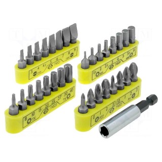 Kit: screwdriver bits | Pcs: 32 | 30mm | Mounting: 1/4" (C6,3mm)
