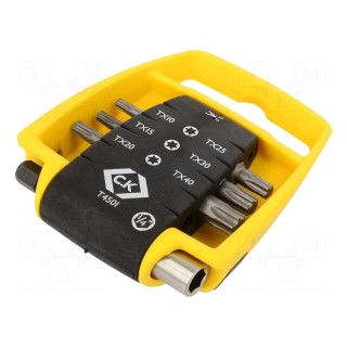 Kit: screwdriver bits | Pcs: 7 | Torx® | 25mm | Mounting: 1/4" (C6,3mm)