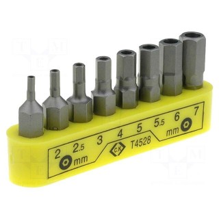 Kit: screwdriver bits | hex key with protection | 30mm | blister