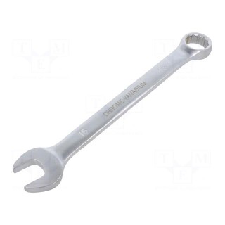 Wrench | combination spanner | 15mm | Chrom-vanadium steel | satin