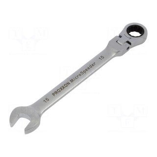 Wrench | combination spanner,with joint | 15mm | MicroSpeeder