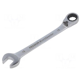 Wrench | combination spanner,with ratchet | 15mm | MicroSpeeder