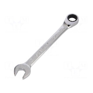 Wrench | combination spanner,with ratchet | 15mm | nickel plated