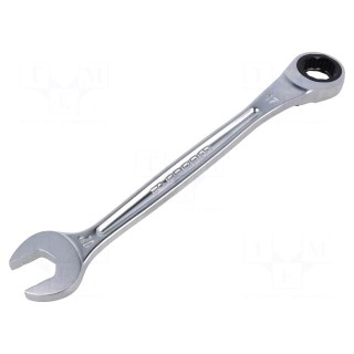 Wrench | combination spanner,with ratchet | 17mm | L: 225mm | satin