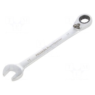 Wrench | combination spanner,with ratchet | 17mm | MicroSpeeder