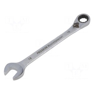 Wrench | combination spanner,with ratchet | 18mm | MicroSpeeder