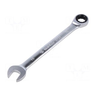 Wrench | combination spanner,with ratchet,with joint | 15mm