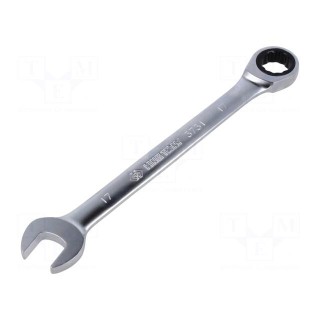 Wrench | combination spanner,with ratchet,with joint | 17mm