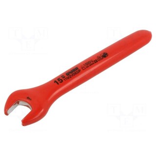 Wrench | insulated,single sided,spanner | 15mm | 110/2VDEDP