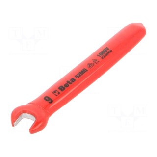 Wrench | insulated,single sided,spanner | 9mm