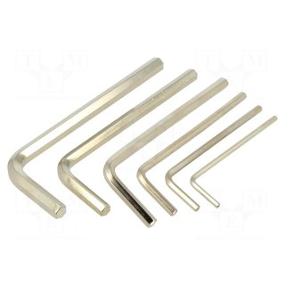 Wrenches set | hex key | steel | 6pcs.