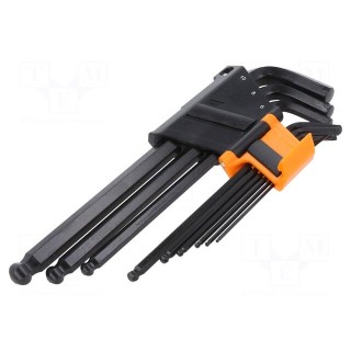 Wrenches set | hex key,spherical | long | 9pcs.