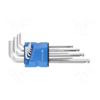 Wrenches set | hex key,spherical | tool steel | long | 9pcs.