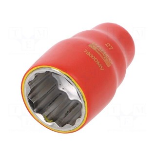 Key | insulated,twelve point socket,socket spanner | 27mm | 1/2"