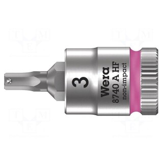 Socket | Hex Plus key,socket spanner | HEX 3mm | 1/4" | 28mm | Zyklop