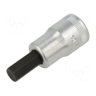 Socket | hex key,socket spanner | HEX 10mm | 1/2" | 60mm | INHEX