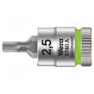 Socket | Hex Plus key,socket spanner | HEX 2,5mm | 1/4" | 28mm