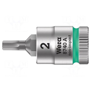 Socket | Hex Plus key,socket spanner | HEX 2mm | 1/4" | 28mm | Zyklop