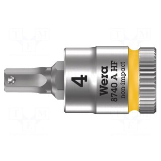 Socket | Hex Plus key,socket spanner | HEX 4mm | 1/4" | 28mm | Zyklop
