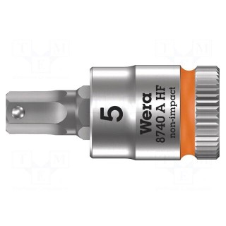 Socket | Hex Plus key,socket spanner | HEX 5mm | 1/4" | 28mm | Zyklop